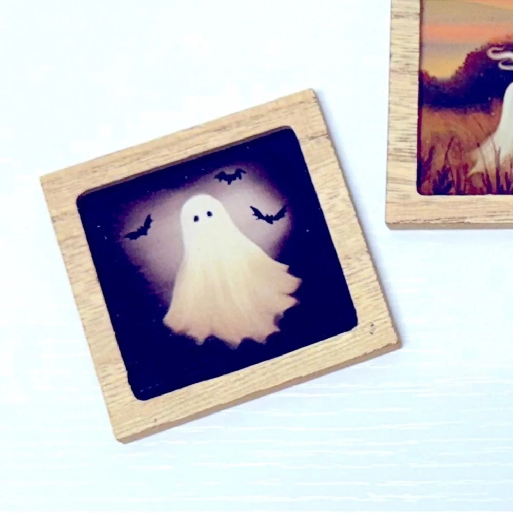 3 for $15 SALE Target Bullseye Playground Full Set of 3 Ghost Art Wooden Magnets